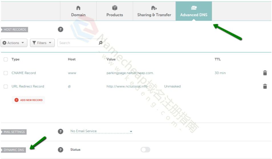 Namecheap如何为域启用动态DNS？
